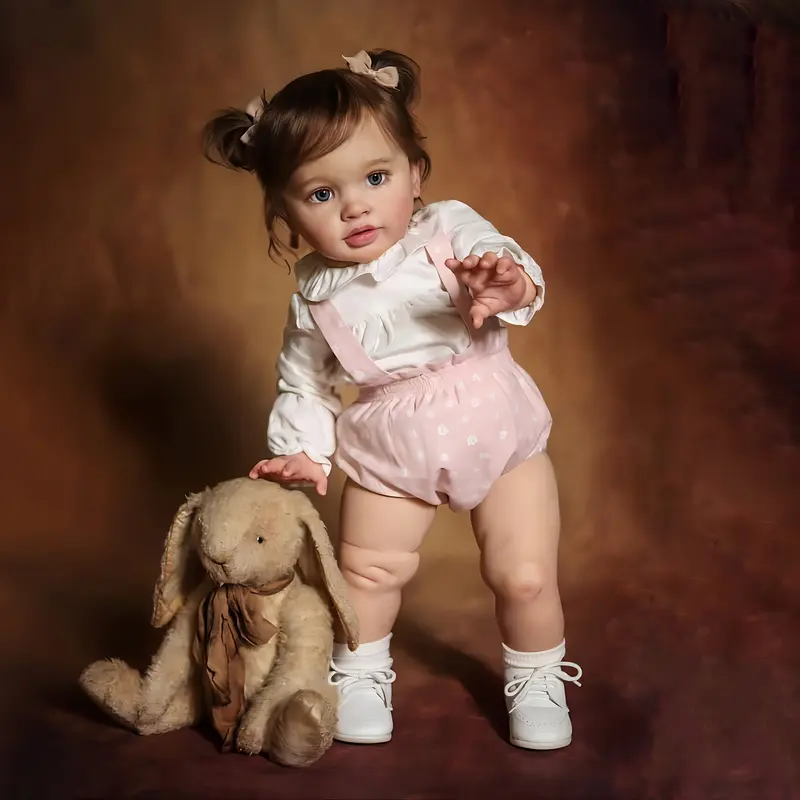A complete set for the baby Reborn Doll 26inch Handmade with Realistic Soft Body Golden Curls & Painted Veins Christmas Gift for Kids Comes with Birth Certificate