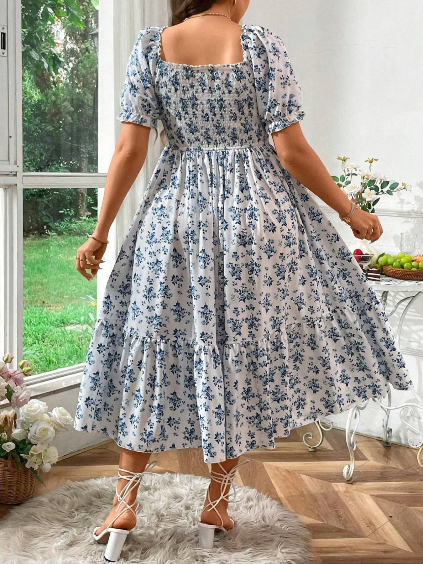 boho shirred dress Amazon.com: Generic Women's Boho Square Neck Shirred Dress Ruffle Hem Long  Puff Sleeve A Line Maxi Dress Chiffon Solid Beach Flowy Dress  (X-Small,Apricot) : Health & Household