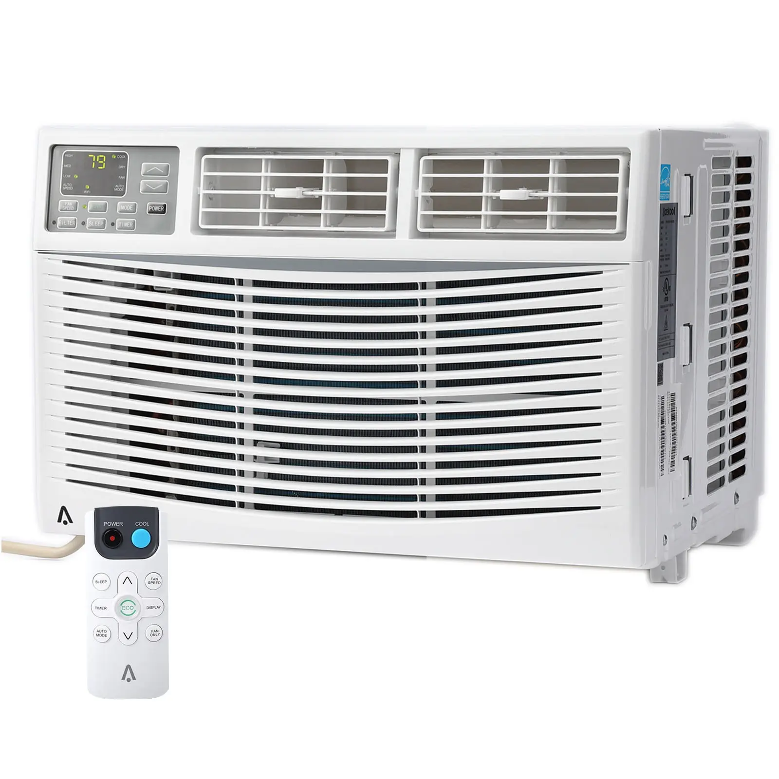 Window Air Conditioner 8000BTU AC Unit with Remote, App Control, Flexible Window Opening, 3 Cooling and Fan Speeds, Cooling Fast, Quiet Operation