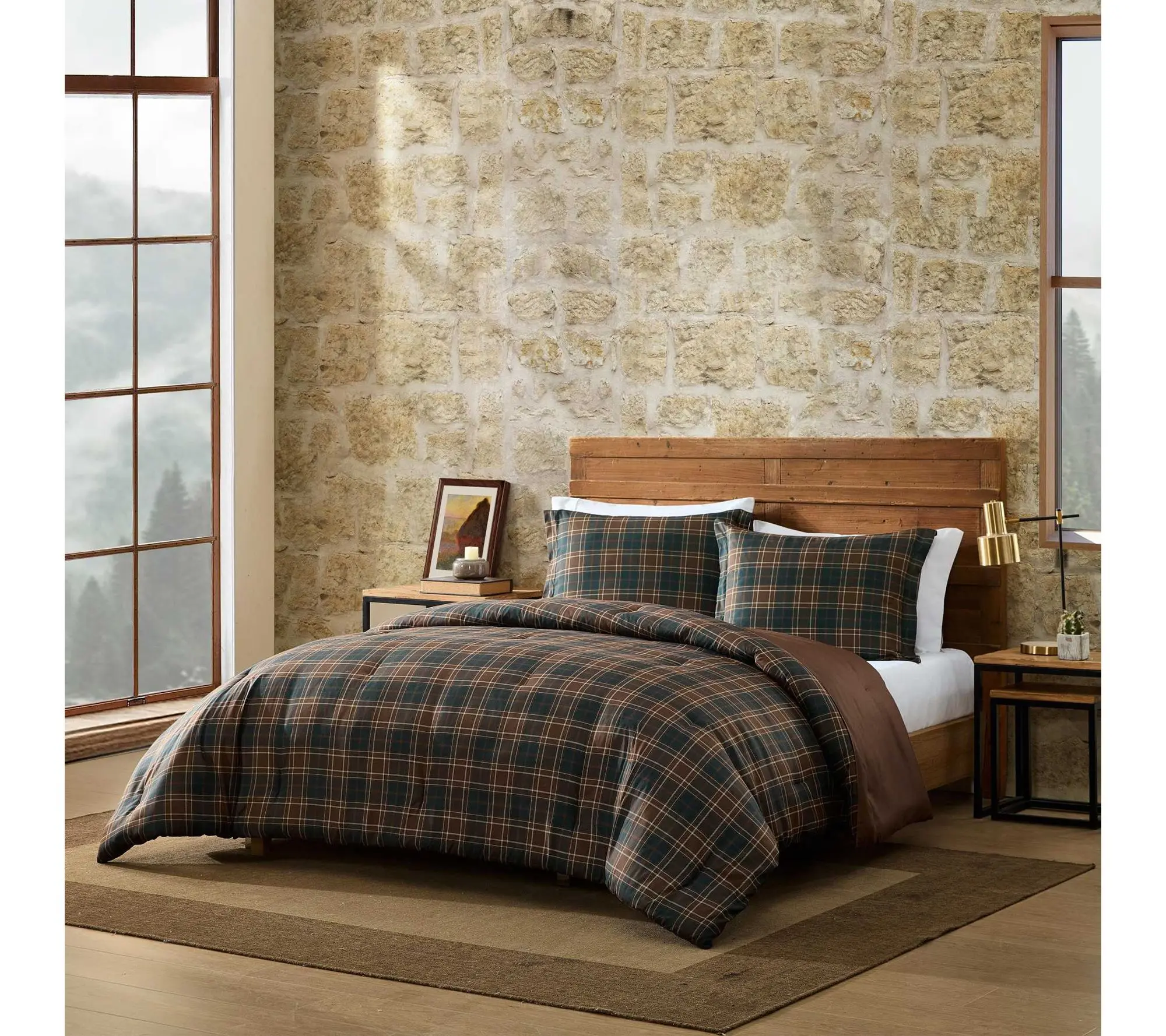 Eddie Bauer Huntley Plaid Brown F/Q Comforter Set Eddie Bauer Huntley Plaid Brown F/Q Comforter Set