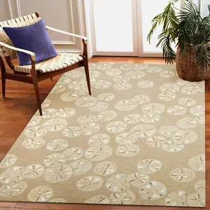 Lush Decor CAPRI Indoor/Outdoor Handmade Synthetic Blend Durable Area Rug - Transitional Graphic Coastal Beach Decorative   (Sea Biscuit)