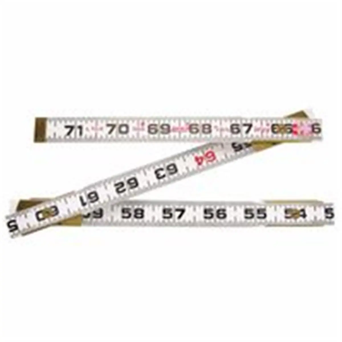 212 MAIN Apex Lufkin 182-966n Red End 2-Way Measuring Ruler - 0.63 in. x 6 ft Length - Wood Construction - Red-White Color - Double-Sided - Flat Marks - Inch Scale
