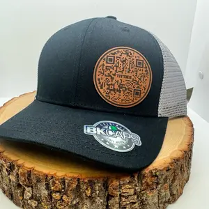 Show Me Them T’s - QR Code Hat  -  Funny SnapBack Trucker hat! Laser engraved leather patch, gift, cap