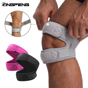 Adjustable Patella Strap for Sports, Dual Pressure Regulation, Skin-Friendly Breathable Mesh, Silicone Cushioning, Velcro Anti-Slip Design, Patellar Knee Brace