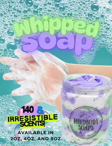 8oz Whipped soap with clean, skin-loving ingredients. Vegan, sulfa-free, cruelty-free. 3-in-1 Perfect as a body wash, shaving cream, and hand soap. Over 140+ Scent for every mood.