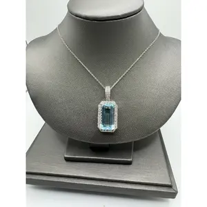 Aquamarine and Diamond pendant