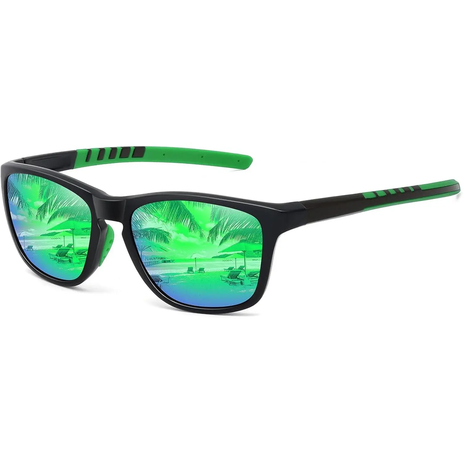 Black Frame-green Mirror Lens