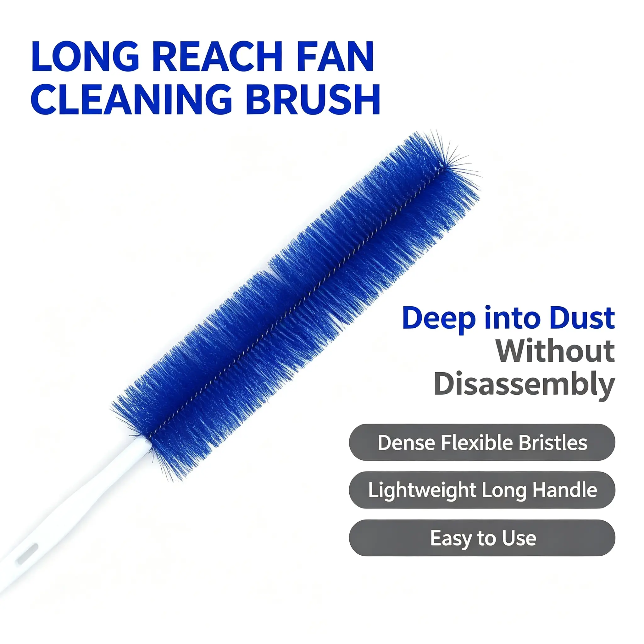 Bendable Multifunctional Fan Brush, House Cleaning Tools for Homeowners with Dust Removal, Dust Sweeping, Easy Stain Removal & Window Cleaning Accessories for Blinds, Air Vents