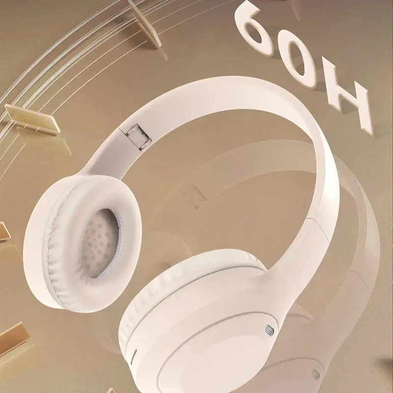 Foldable Over-Ear HIFI Sound Headset - M5 Wireless Bluetooth 5.3 Headphones with Metal Components, Leather Cushions, Charging Design, TF Card/AUX/Cable Support, Noise Cancellation, Long Playtime, Comfortable Fit for Gaming, Sports Audio Stereo Folding Mem