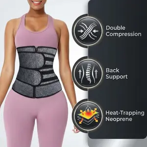Women's Waist Cincher Chloroprene Shapewear Sports Belly Control Zipper Dual Belts Waist Trimmer, Comfortable & Stylish Design