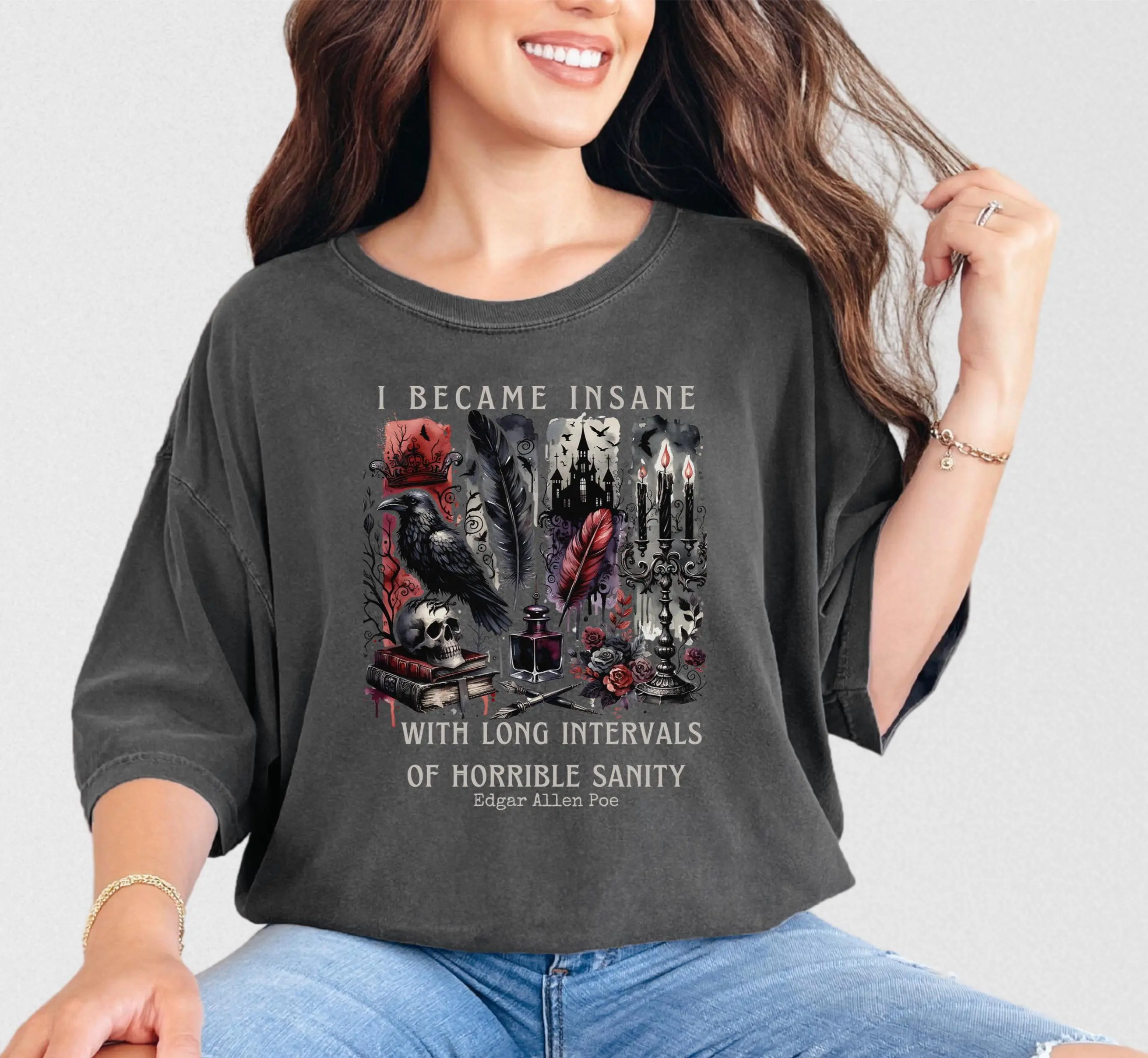 Edgar Allen Poe Shirt Comfort Colors Dark Academia Shirt Bookish shirt Literary shirt English Teacher Shir