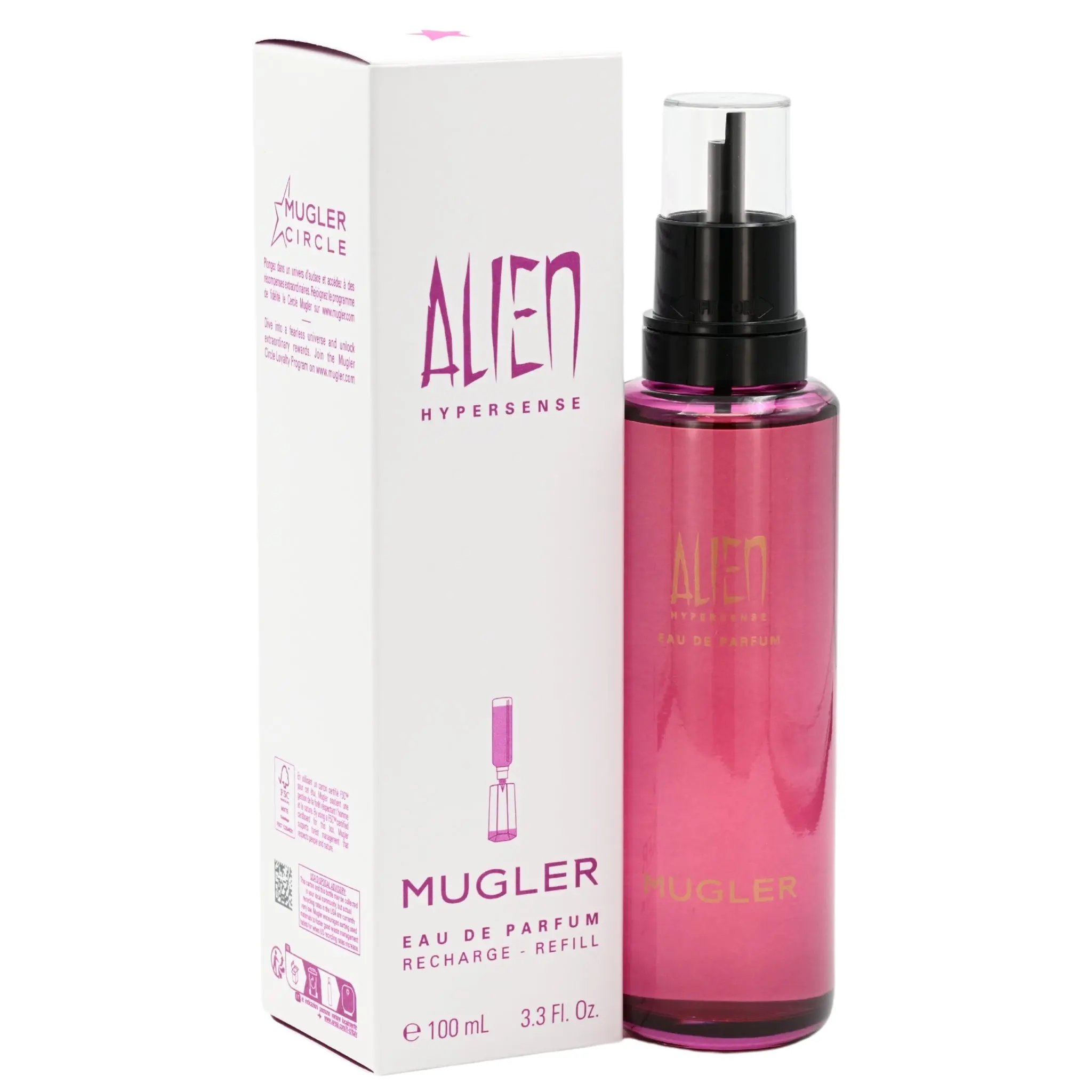 MUGLER Alien Hypersense EDP Refill Pack - 3.3 fl oz Aromatic Women's Fragrance for Women, Sensual Floral Scent with Jasmine & Woody Cashmeran Notes, Single Item Fragrance Perfumes