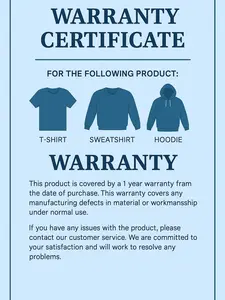 WARRANTY CERTIFICATE for shirt online '