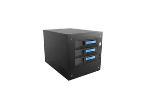 iStarUSA S-35-3M1BL Black SECC Tower Compact Stylish 3x 3.5" Hotswap mini-ITX Tower (Blue HDD Handle)