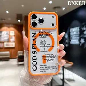 God'S Plan Cross Faith Bible Quote Pattern MagSafe Case Compatible with iPhone 17 Pro Max Air 16 16e 15 14 Plus 13 12 11 X XS Magnetic Clear Acrylic Back Drop Protection Pocket-Friendly Cellphone Cover Valentine's Day Gift 2D printing