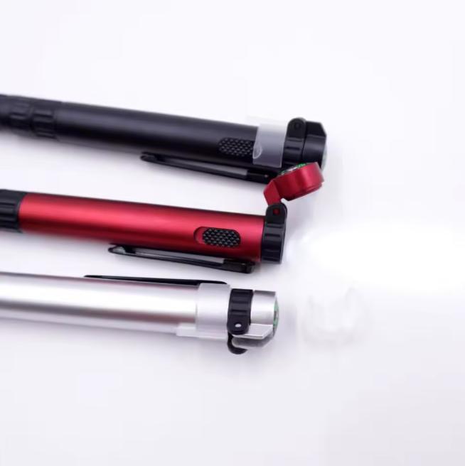 6 Essential Tools in 1 Pen,Multi Function Pen Compass Ballpoint Pen Flashlight Pen Mobile Phone Holder Compact Screwdriver Pen Travel, Retractable Pocket Tool Suitable for On-the-Go Repairs, DIY & Outdoor Emergencies - Compact & Portable(Black&Silver)