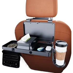 Car Seat Tray, Rear Storage Organizer, Dining Car Food Tray Table, Cup Holder, Headrest Food Tray, Adjustable Travel Tray with Paper Holder