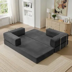 78.7'' Convertible Sofa Bed Cloud Floor Futon Couch High-Quality Corduroy Fabric & Sponge Pad Multi-Functional Upholstered Sleeper for Living Room Bedroom futon sofa suitable for living room living room furniture sectional couch sofa bed couch