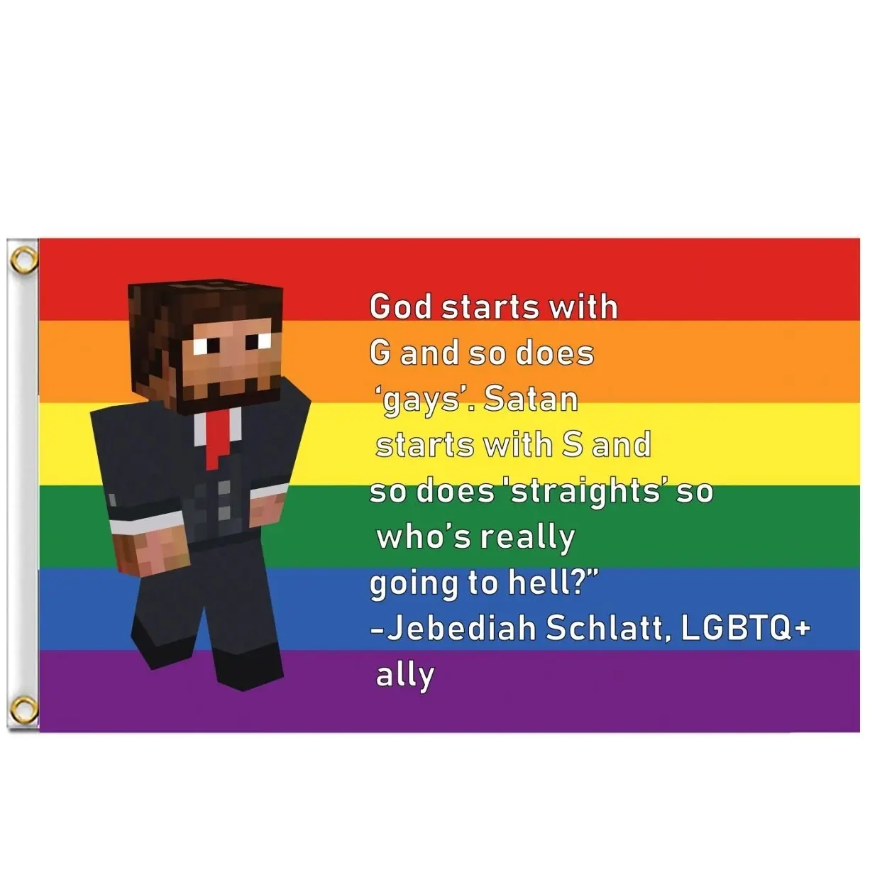 Jschlatt Jebediah Schlatt flag Gay LQBTQ + ally Pride flag banner tapestry