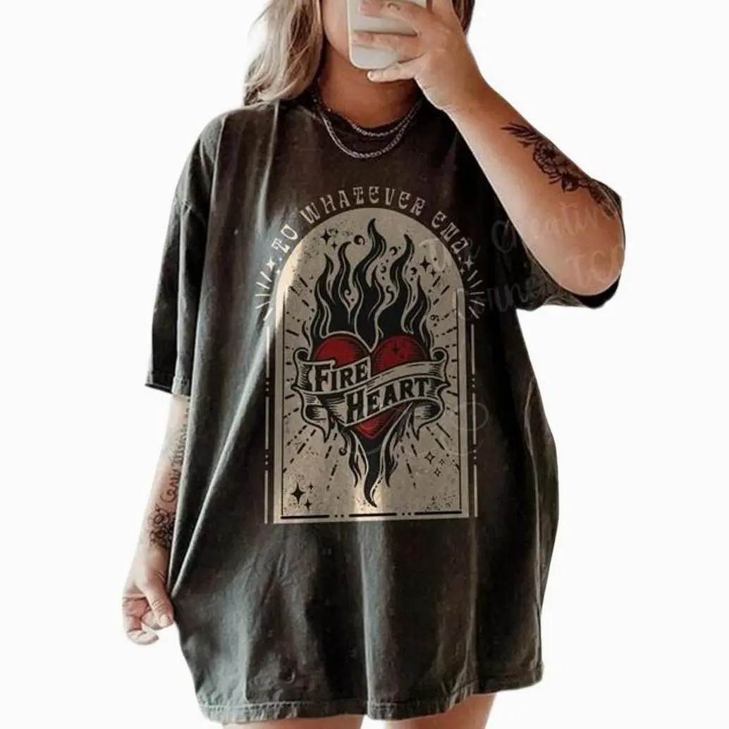 Throne of Glass Fireheart T-Shirt, Terrasen To Whatever End Kingdom Of Ash Shirt, ACOTAR Shirt, Casual Cotton Tee