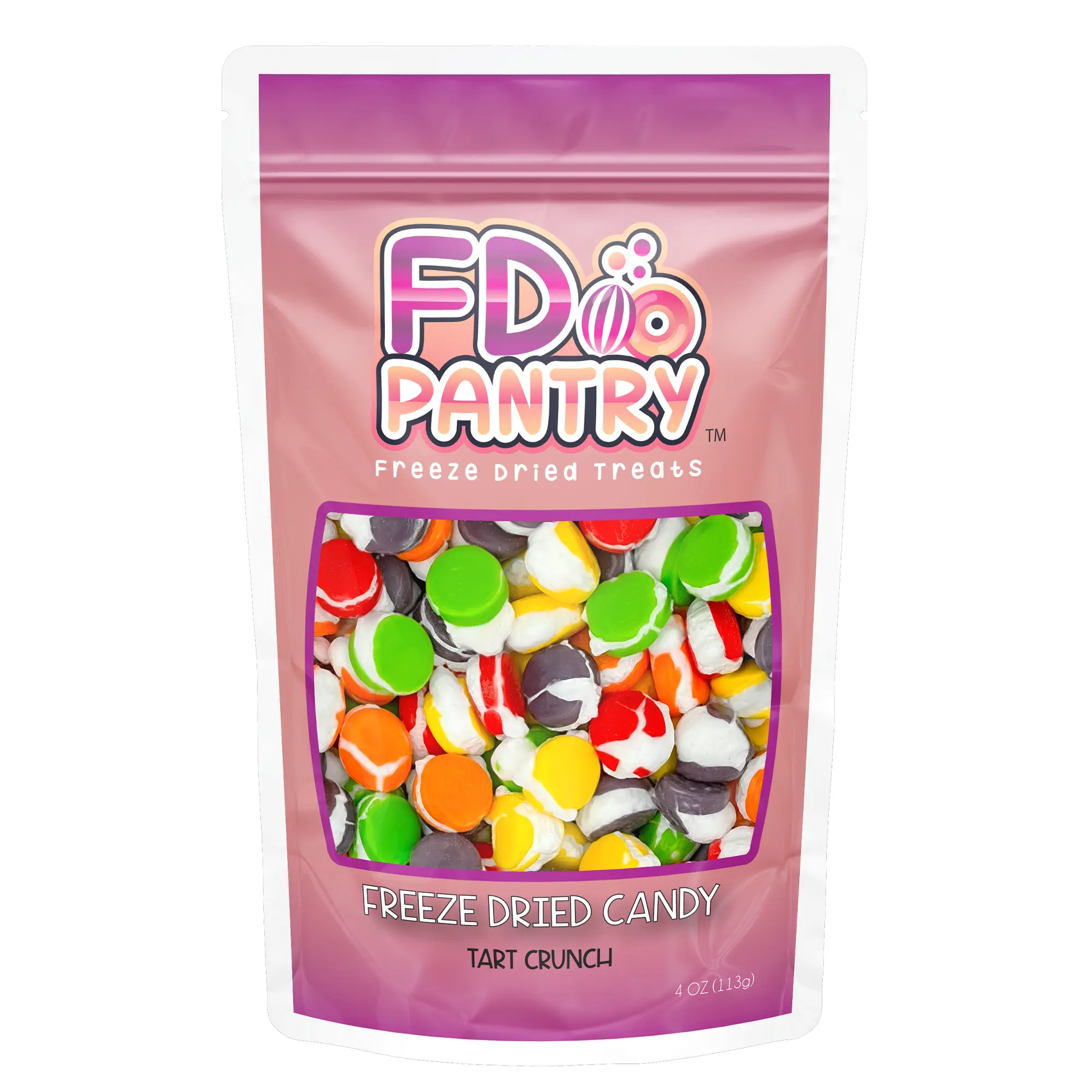 Freeze Dried Candy Tarts Crunchy - Mix 4oz Resealable Snack Bag -  Cherry, Lemon, Lime, Orange, Grape Sweet Crunch Assortment Treat Gift