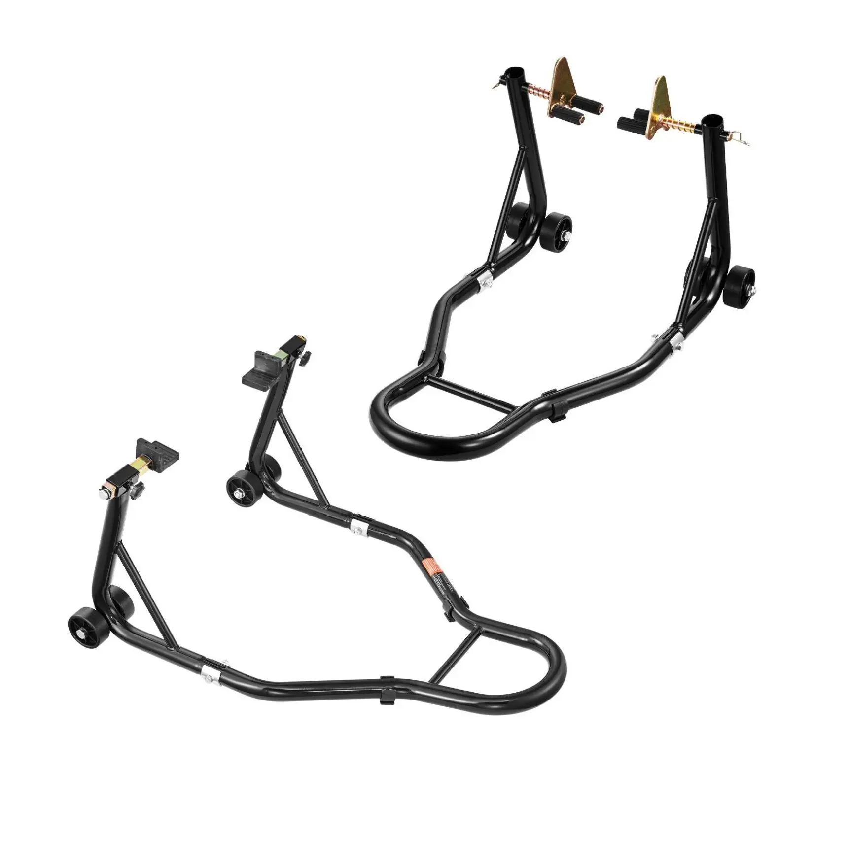 Motorcycle Stand Lift 1100lbs, Front & Rear Combo, Dual Fork/Swingarm Stand, Universal Fit Yamaha Honda Kawasaki Suzuki, Black 1100 lbs 13.8 inch