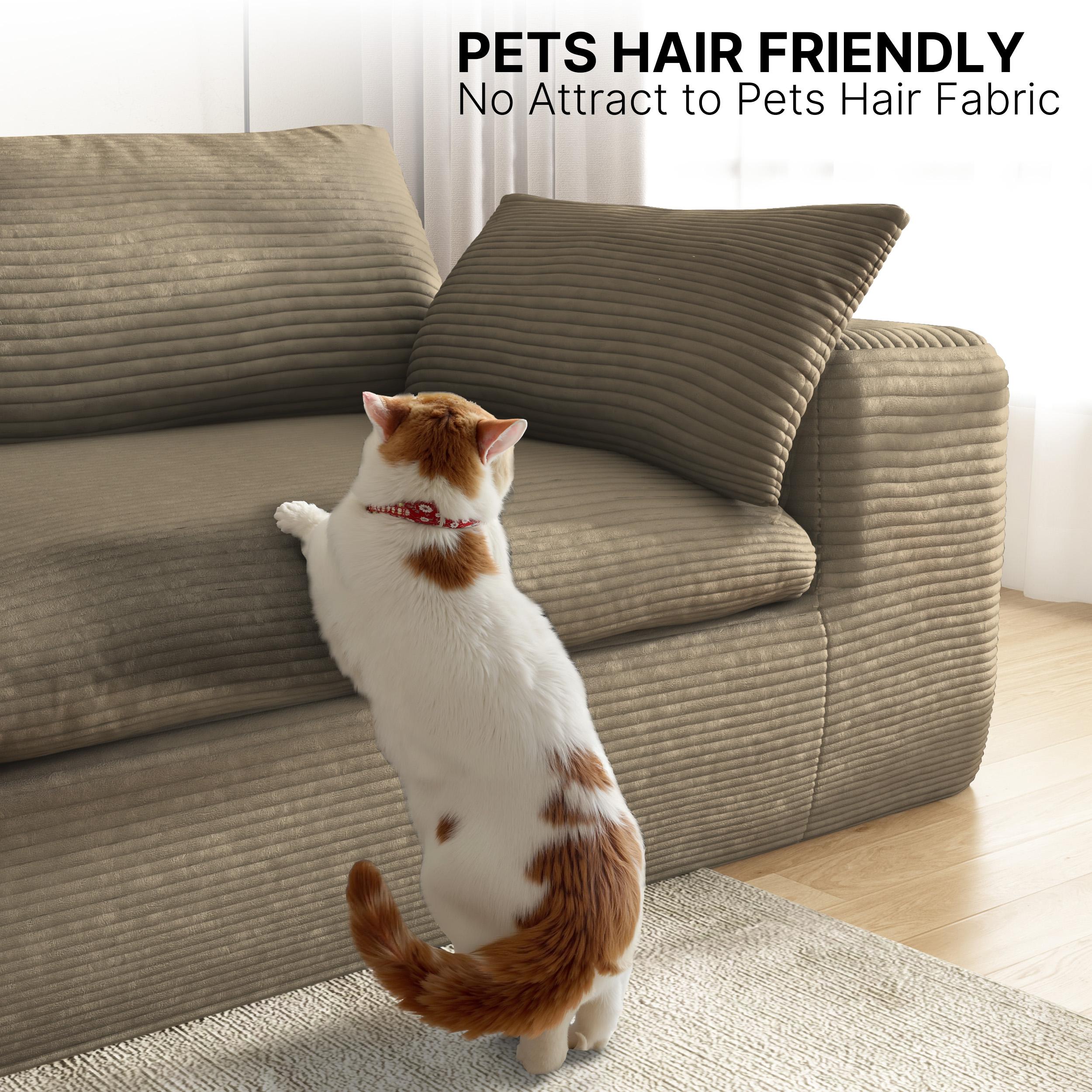 Modular Sectional Sofa Bed, Corner Couch with Chaise Lounge, Oversized Plush Corduroy Sleeper Sofa, No Assembly Required - Couch in a Box for Living Room & Bedroom，Oversize Compression Boneless Sofa Bed Plush Corduroy Sofa Bed