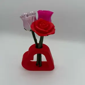 3D Printed Forever Rose and Heart Shaped Vase - Unique valentines Design with Heart-Shaped Features Decor Decorative Fruit Plants home decor print item