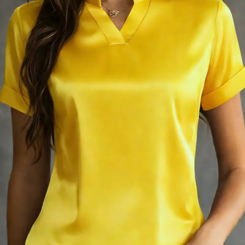 Women's Bestselling Classic Casual Chic Fitted Short-Sleeve Shirt Blouse Casual Daily Tops