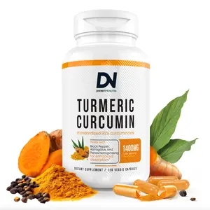 DN Turmeric Curcumin Supplement with BioPerine Black Pepper 1400mg, Max Absorption for Joint & Inflammation Support with 95% Curcuminoids 120 Capsules, Divinity Nutra