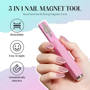3D Cat Eye Gel Polish Magnet Tool - Dual-Head Rhombus & Ring Magnetic Stick, Multifunctional Nail Care Manicure Tool for Home & Salon Use