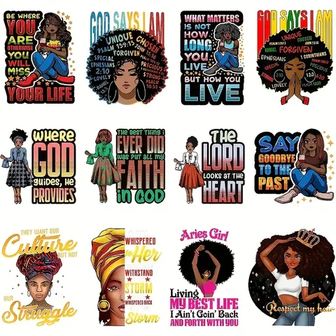 12 PCS Bible Verse Iron on Patches Patch Set Patch Design Religious Christian Heat Transfer for T shirt Jeans Jackets