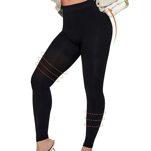 Women's High Waist Compression Tights, Solid Color Footless Pantyhose For Daily Wear, Women's Underwear For Fall & Winter, Clothing
