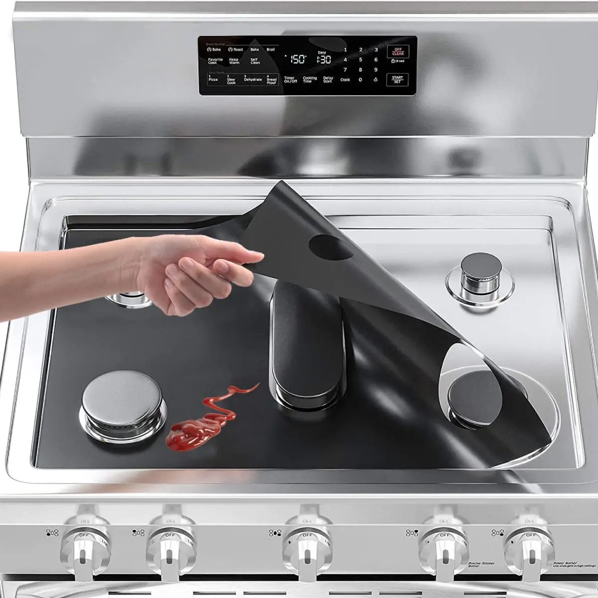 Gas Stove Protector Pad, 1 Count Washable & Reusable Gas Stove Top Cover, Non-stick Gas Stove Burner Liners, Stove Protection Pad