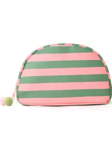 Striped Shell Makeup Bag, High Aesthetic Multicolor Storage Bag, Travel Simple Portable Wash Kit, Stylish and Functional Cosmetic Organizer