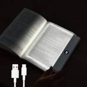 Book Light, Rechargeable Clear LED Flat Reading Light with 3 Colors & Timer, Dimmable Full Page Panel Lamp, Ideal for Night Bed Reading, Funny Gifts for Readers, Kids, Women and Men
