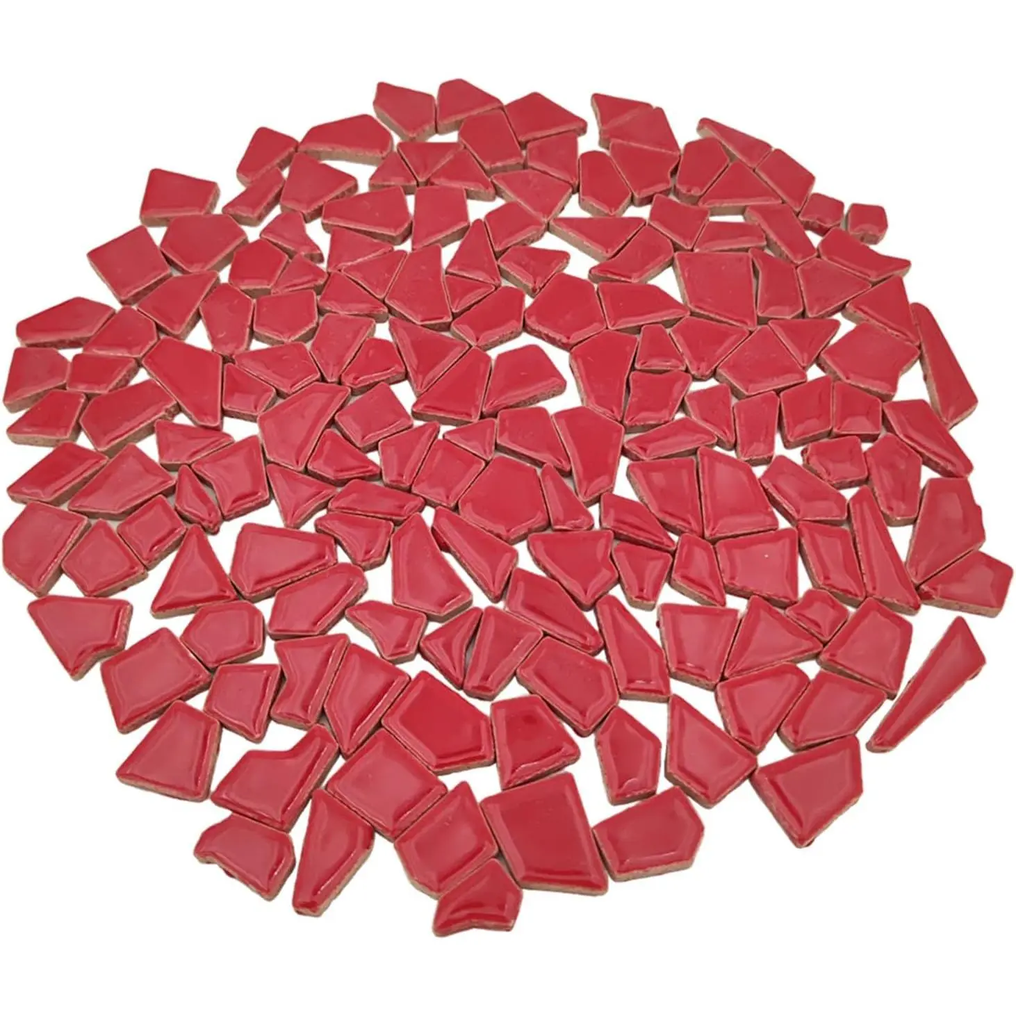 200g Synthetic Irregular Stained Ceramic Mosaic Tiles (0.2in x 0.8in/0.5x2cm, 0.16in Thick), Porcelain Craft Tiles for Home Improvement Decoration - Ideal for Coasters, Add an Embellishment (Red, Sky Blue Options)