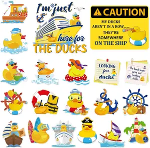 Duck Cruise Door  - 20 count Large Ship Cabin Decorations  Yellow Stickers Cute   Stateroom Accessories for Party Summer Carnival Decor Refrigerator Locker Decals