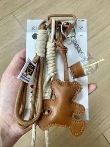 Bag Charm Pendants Little Bear Bag Charm Complex Design Milk Tea 3d Accessories Sweet And Cool Personality Instagram Style Exquisite Color Blocking Couple Gifts Suitable For Bags And Keys Gift To A Friend Fashion Bag Charms Keychain