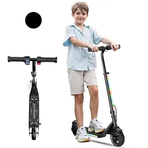 150W Commute & Neighborhood Scooter for Kids 6-12 | Adjustable Speed & Height Electric Scooter with Colorful Lights, Dual Brake