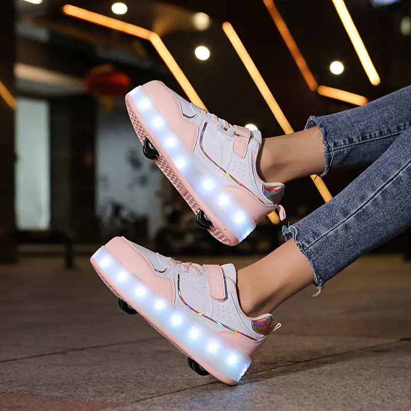 LED Light-Up Roller Skates for Boys And Girls, Suitable Children Teenagers, Perfect Outdoor Sports. A Great Birthday Or Christmas Gift.