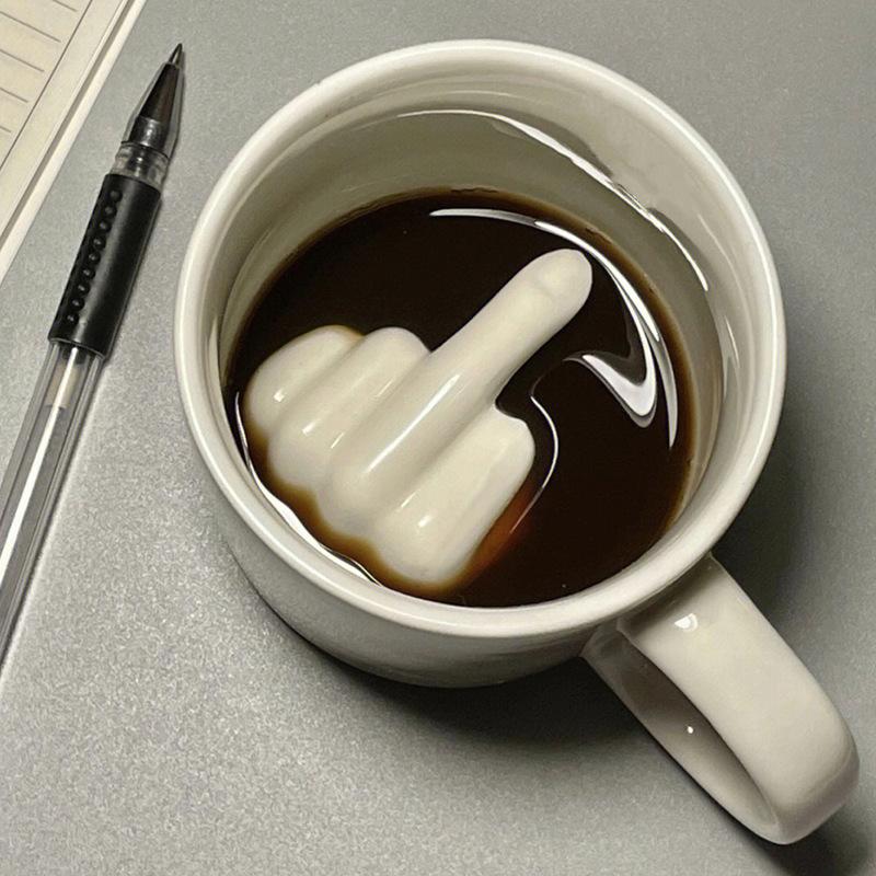 UFORU Funny mugs, FK, Drinkware for Americano, Hot Tea, Iced Coffee, Cold Brew, Cocoa, Milk, No Power Required, Ceramic Classic Drinkware