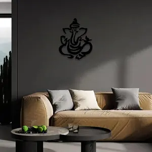 1pc Ganesha Metal Wall Art, Ganesha Statue Mural, Perfect for Meditation Room, Hindu Shrine, Religious Home Decor, Wisdom Wall Decor, Spiritual Wall Decor, Ganesh Chaturthi Decor, Perfect For Halloween/Christmas/Easter decor