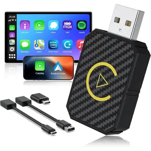 Mini Wireless Adapter for Carplay/Android Auto, Fastest for Converts Factory Wired to Wireless Carplay Adapter for OEM Cars from 2016,Plug & Play,Mini Size Car Play Dongle for iOS 10+/Android 11+