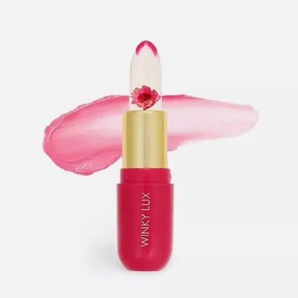Winky Lux Flower Balm, pH Lip Balm, Color Changing Lipstick and Tinted Lip Balm Stain, Vegan & Cruelty Free Lip Balm, Hydrate & Plump, Sheer Pink Lipstick, Pink Flower