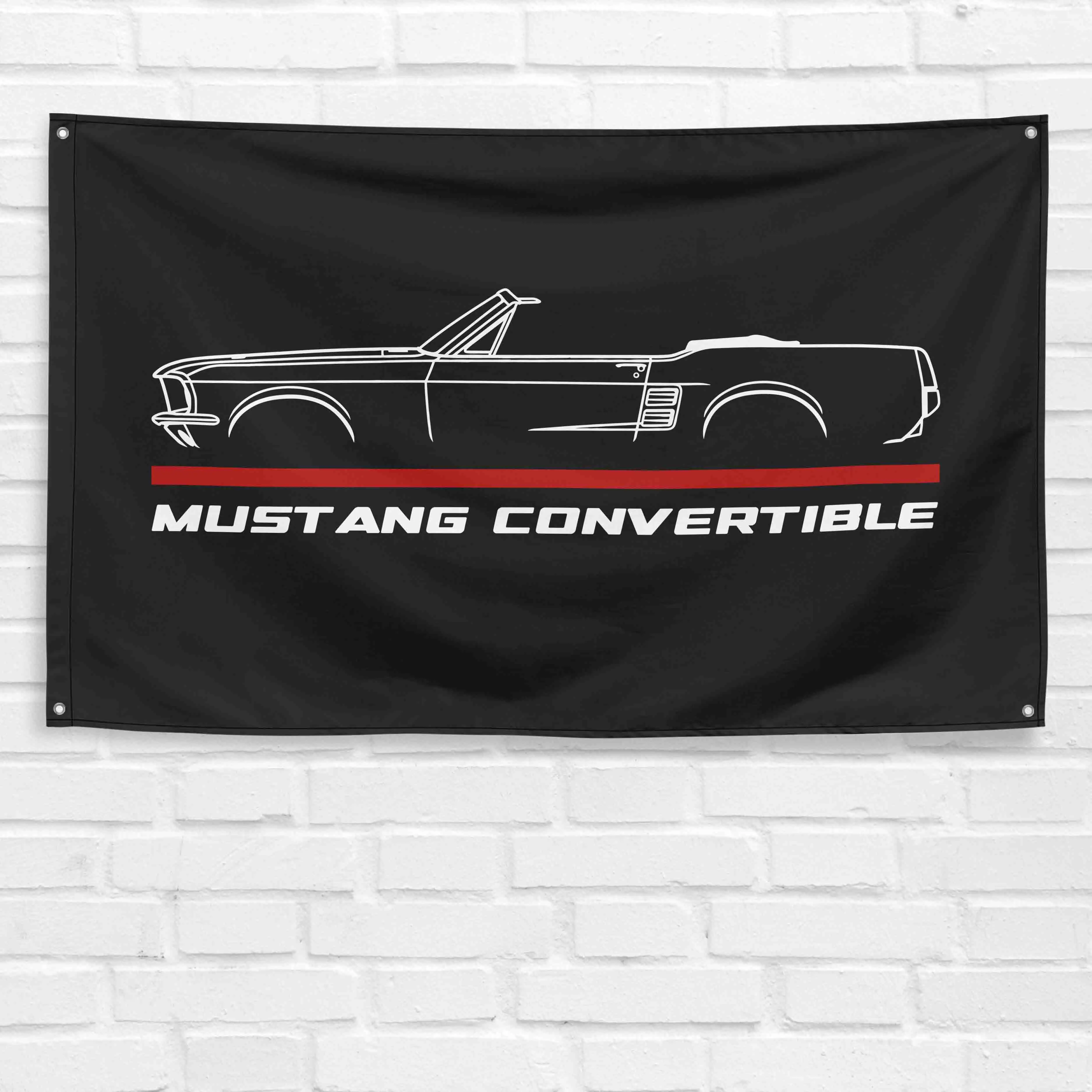 3 x 5 ft Polyester 1967 Mustang Convertible Flag Banner - Durable, Lightweight Grommeted Hangable Sign, Decor Accessories for Garage Wall Decor, Room Decorations, Decorating My Apartment