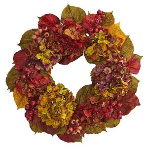 Nearly Natural 24" Fall Hydrangea Wreath
