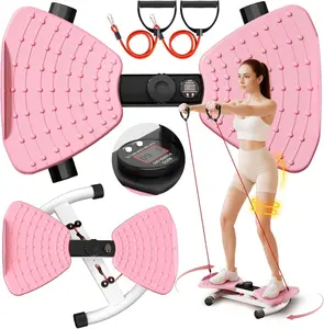 Waist Twisting Machine Fitness Tool, Ab Twister Board with the Smart LED Digital Monitor, 330Lbs Capacity & 20Db Ultra-Quiet, Anti-Slip Home Gym Workout Equipment for Women (Pink) RENRUI