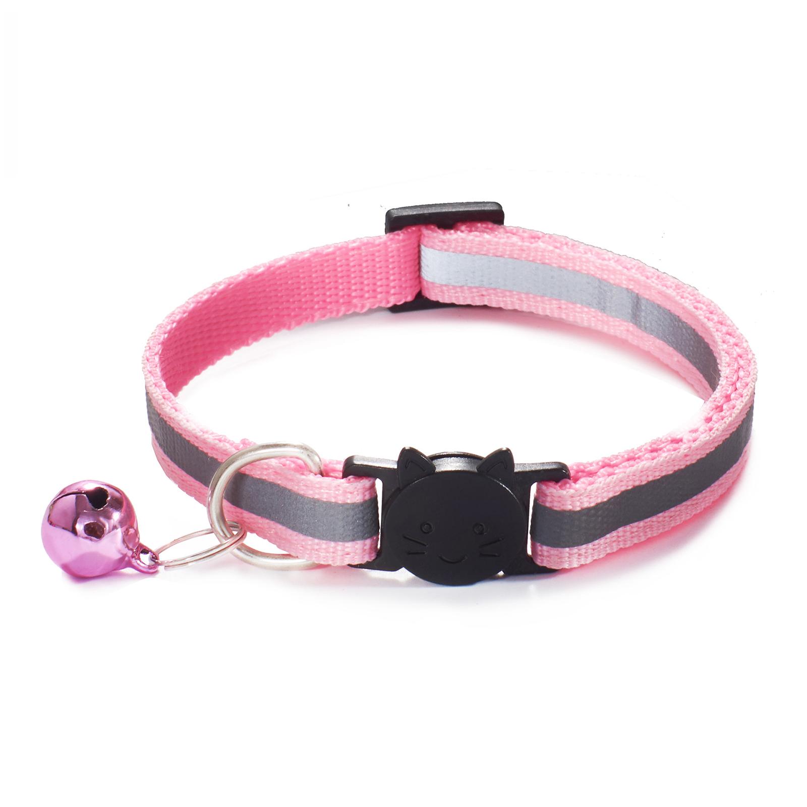 Collar - New Colors Reflective Breakaway Cat Collar Neck Ring Necklace Bell Pet Products Safety Elastic Adjustable With Soft Material 1PC pet accessory cribbing collars pet collar cat collar dog