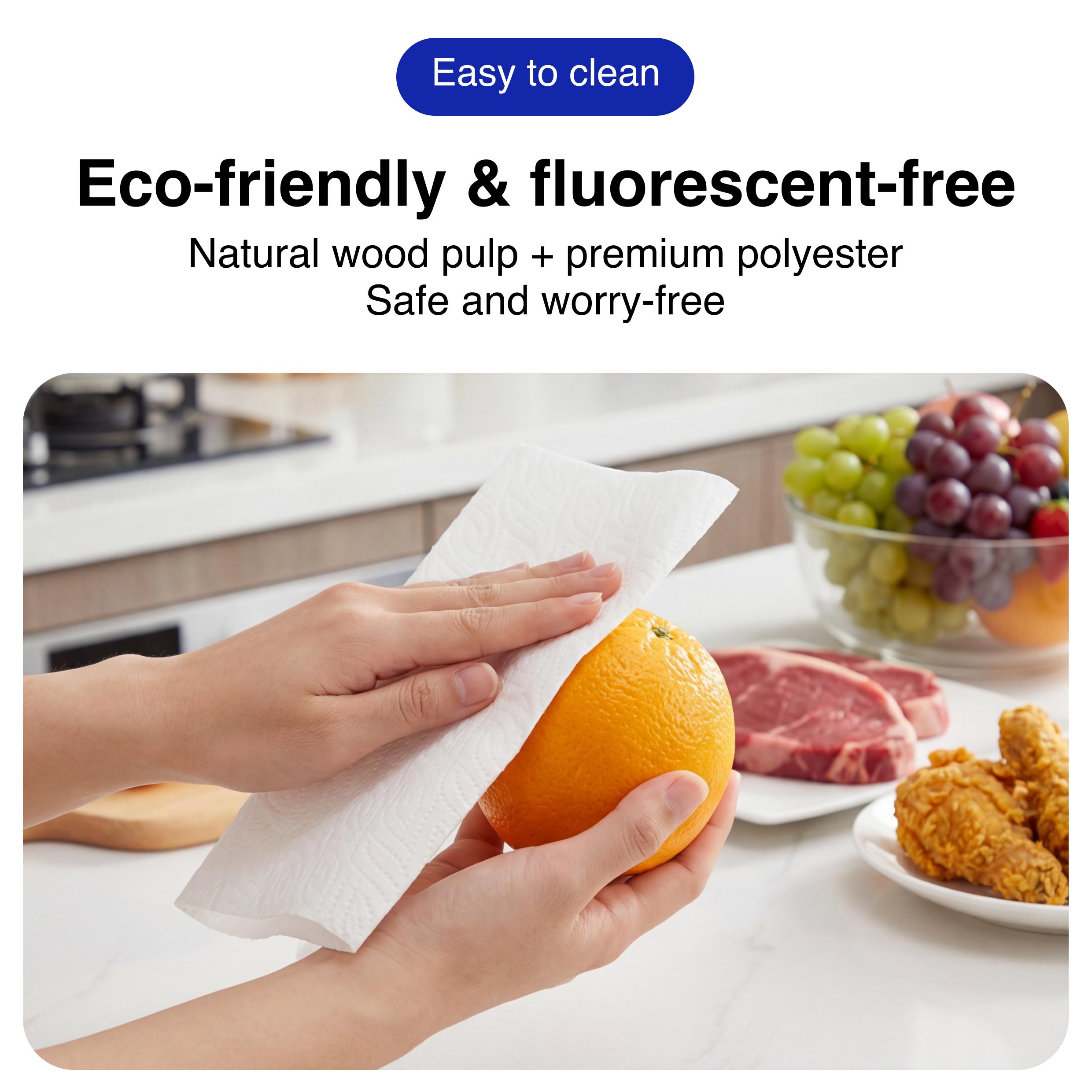 Vinda Hanging Kitchen Paper Towels with free hook -Quick Grab, Fully Protected, Saves Space| Ultra Water& Heavy Oil Absorbent Wipes, Washable & Extra Strong When Wet  2-Ply, 180Sheets/bag,  100% Virgin Pulp, Food Safe - TikTok Must-Have for Kitchens